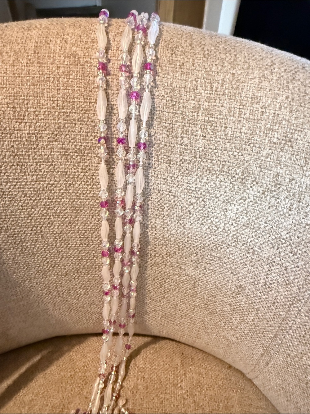 African delicate purple Beaded Multi-Strand Necklace